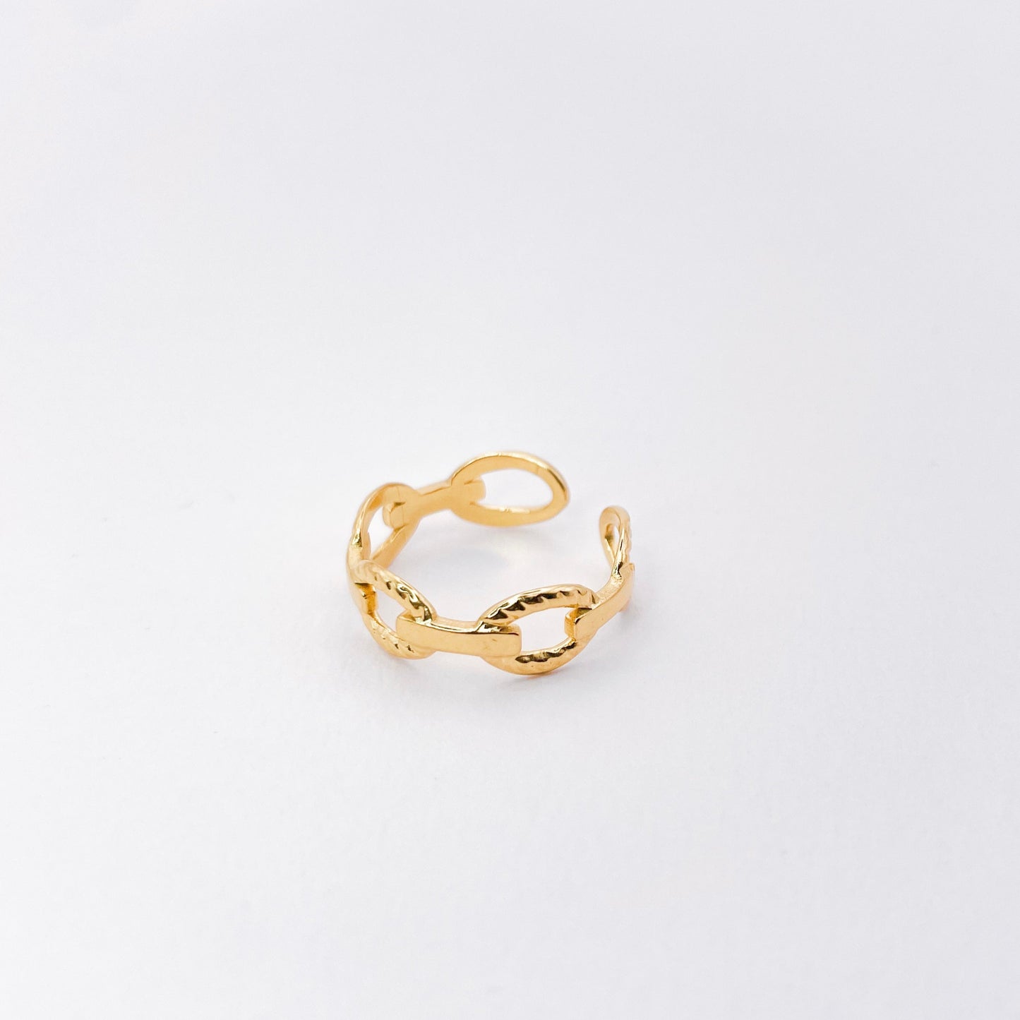 Bague esprit maillons encier inoxydable doré, taille ajustable, waterproof