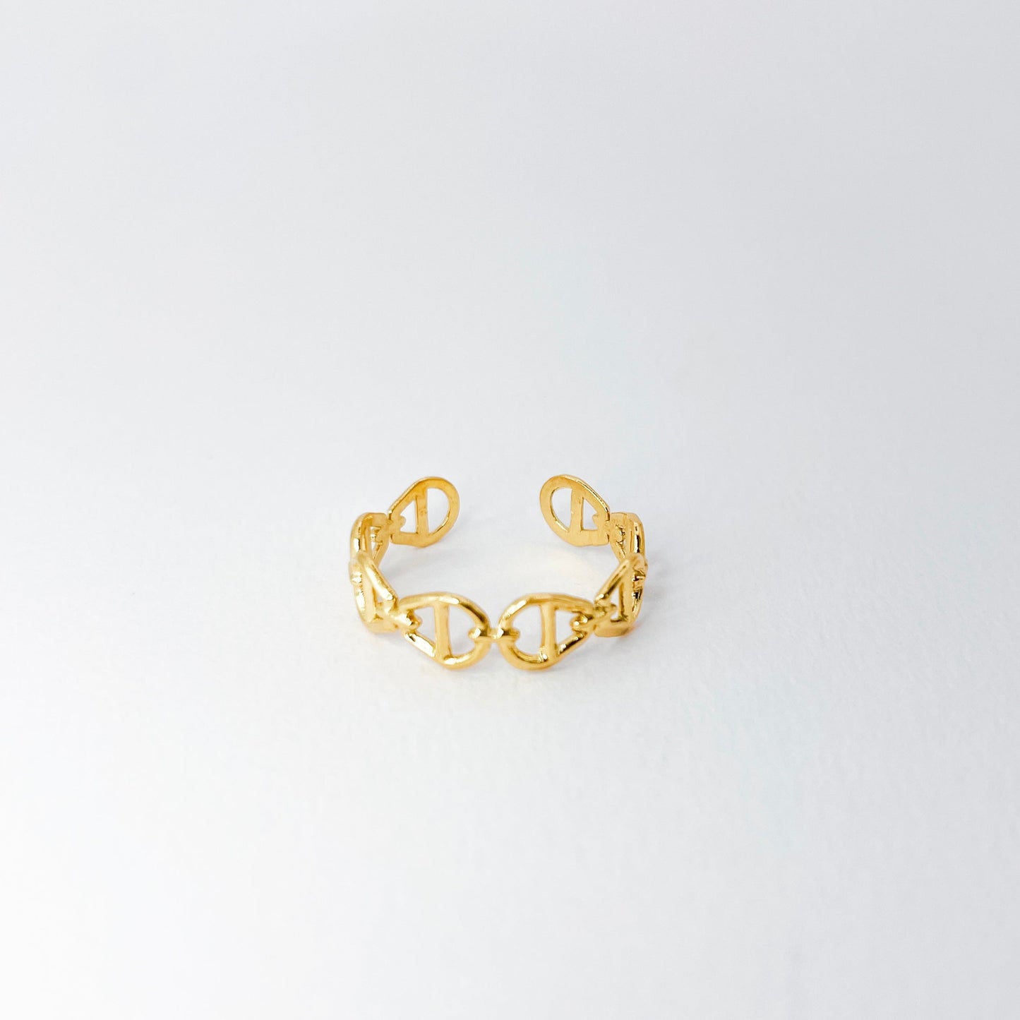 bague en acier inoxydable dorée, chic et tendance à pris abordable