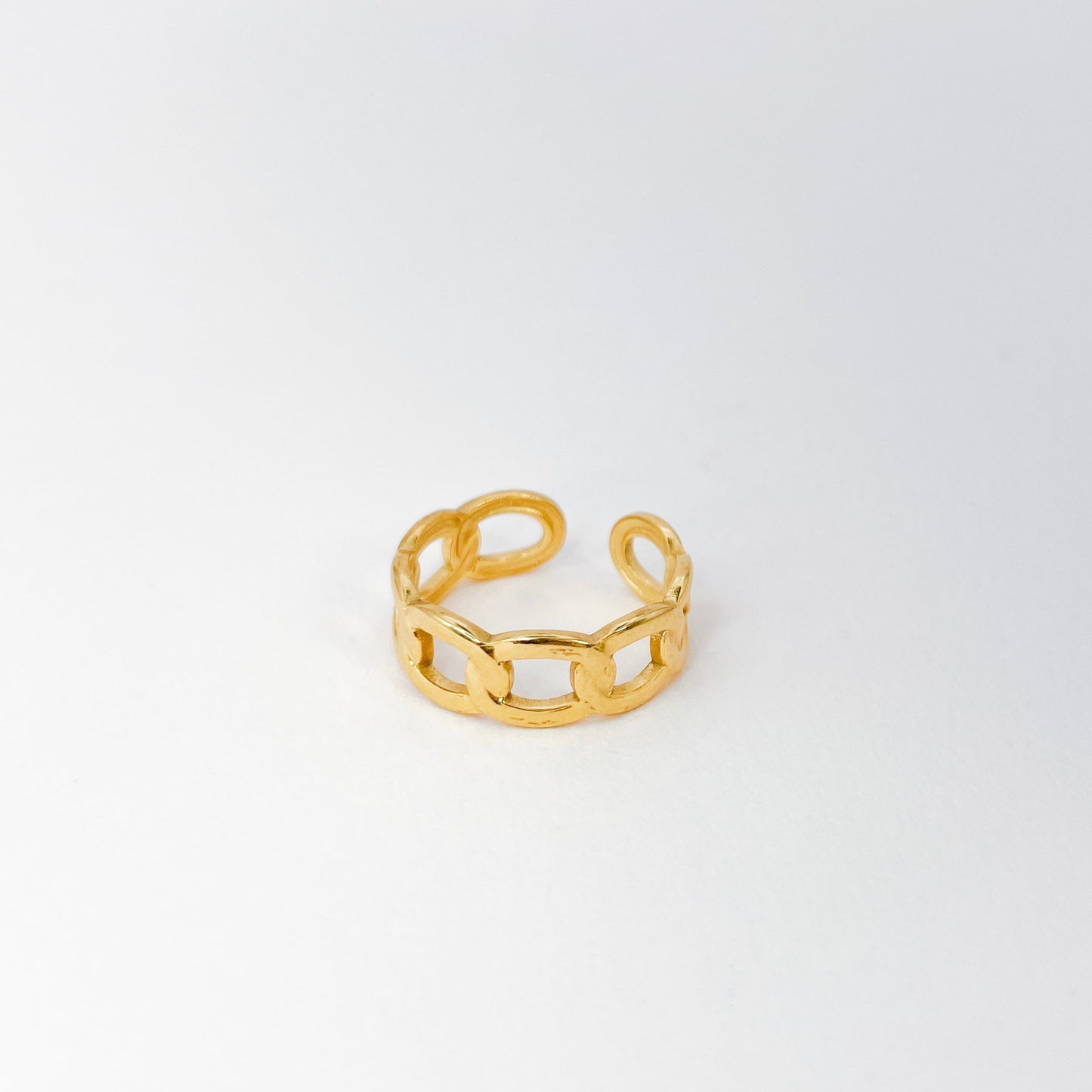 bague à maillons en acier inoxydable doré, ajustable et waterproof