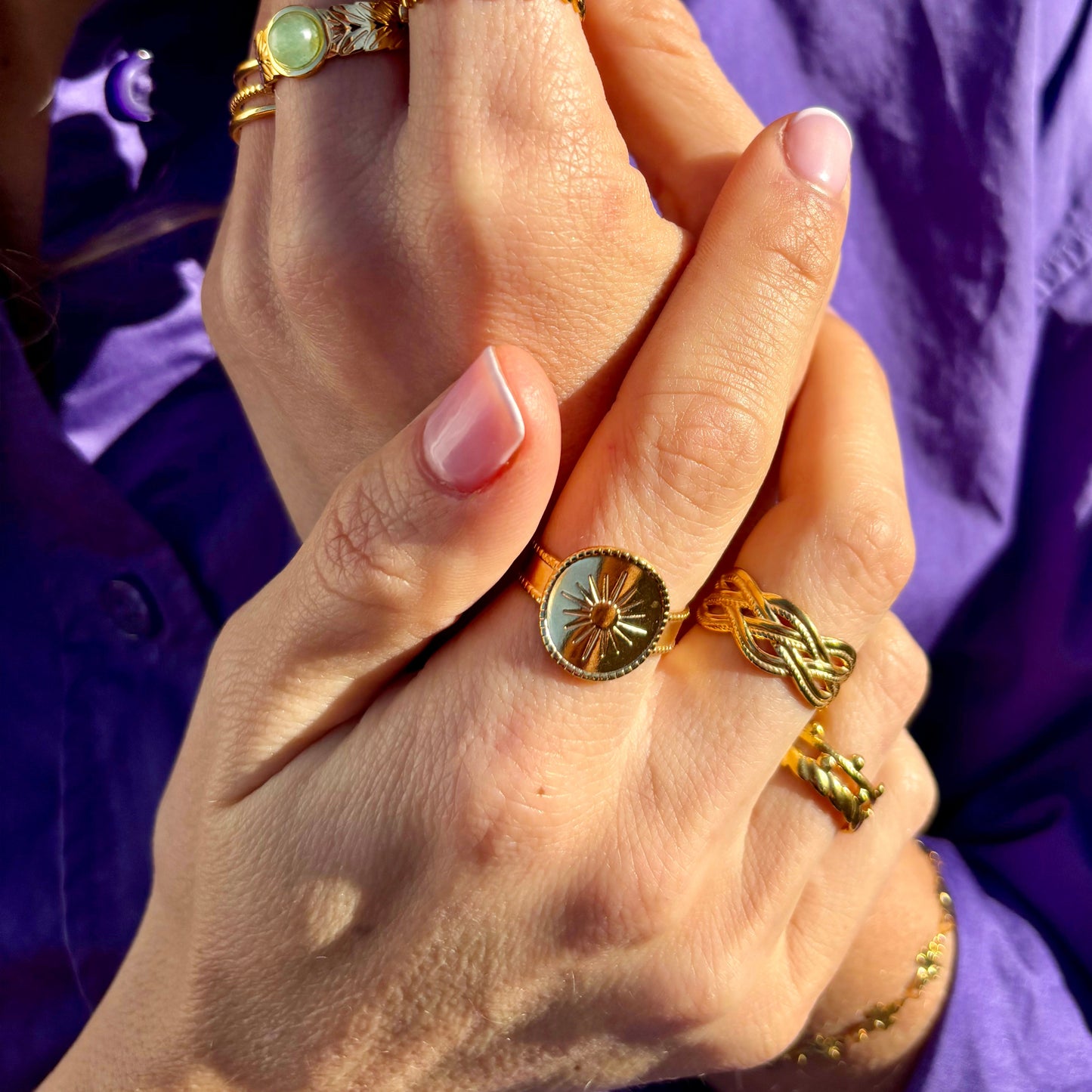 bagues dorées acier inoxydable. bague bonne qualité petit prix