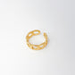 bague a effet maillons en acier inoxydable doré. bijoux tendance, waterpoof et ajustable
