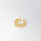 bague à maillons en acier inoxydable doré, ajustable et waterproof