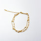 bracelet double rangs en acier inoxydable dores waterproof
